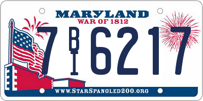 MD license plate 7BI6217