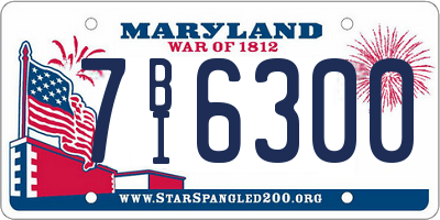 MD license plate 7BI6300