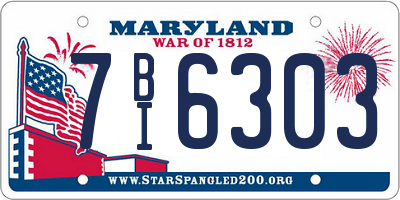 MD license plate 7BI6303