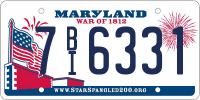 MD license plate 7BI6331