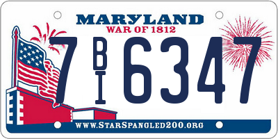 MD license plate 7BI6347
