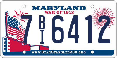 MD license plate 7BI6412