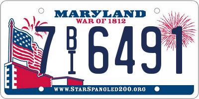 MD license plate 7BI6491