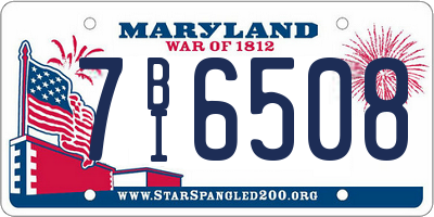 MD license plate 7BI6508