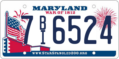 MD license plate 7BI6524