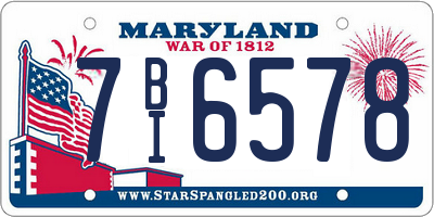 MD license plate 7BI6578