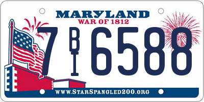 MD license plate 7BI6588