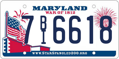MD license plate 7BI6618