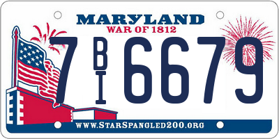MD license plate 7BI6679