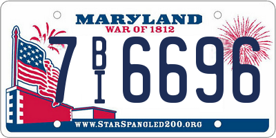 MD license plate 7BI6696