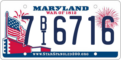 MD license plate 7BI6716