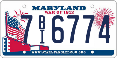MD license plate 7BI6774