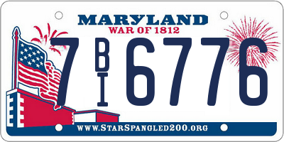 MD license plate 7BI6776