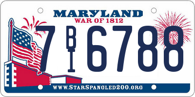 MD license plate 7BI6788