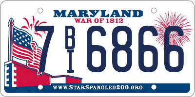 MD license plate 7BI6866