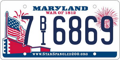 MD license plate 7BI6869