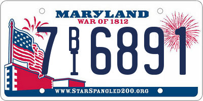MD license plate 7BI6891