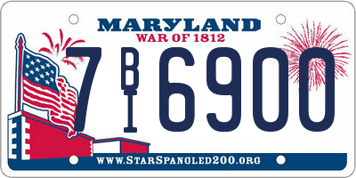 MD license plate 7BI6900