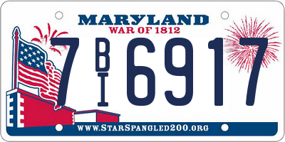 MD license plate 7BI6917