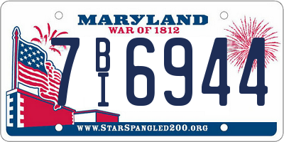 MD license plate 7BI6944