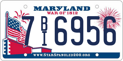 MD license plate 7BI6956