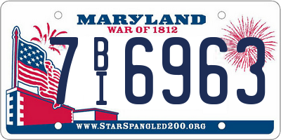 MD license plate 7BI6963
