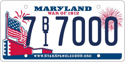 MD license plate 7BI7000