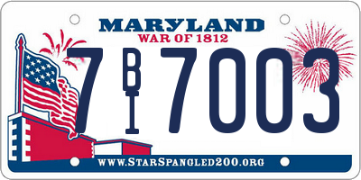 MD license plate 7BI7003