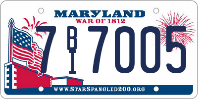 MD license plate 7BI7005