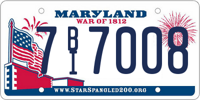 MD license plate 7BI7008