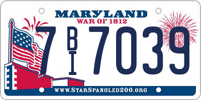 MD license plate 7BI7039