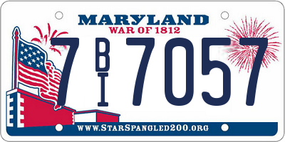MD license plate 7BI7057