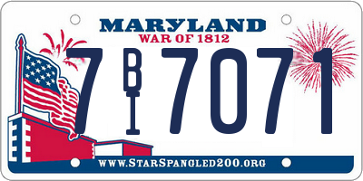 MD license plate 7BI7071
