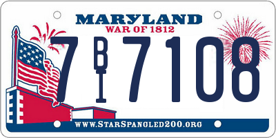 MD license plate 7BI7108