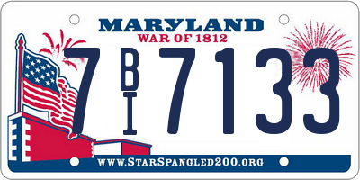 MD license plate 7BI7133
