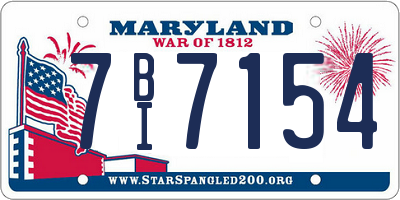 MD license plate 7BI7154