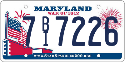MD license plate 7BI7226