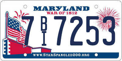 MD license plate 7BI7253