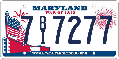MD license plate 7BI7277
