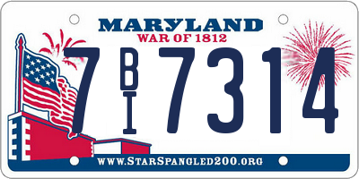 MD license plate 7BI7314