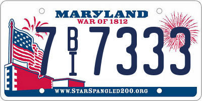 MD license plate 7BI7333