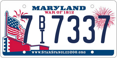 MD license plate 7BI7337
