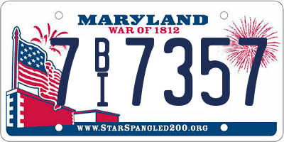 MD license plate 7BI7357