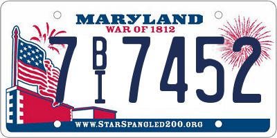 MD license plate 7BI7452