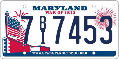 MD license plate 7BI7453