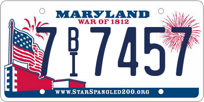 MD license plate 7BI7457
