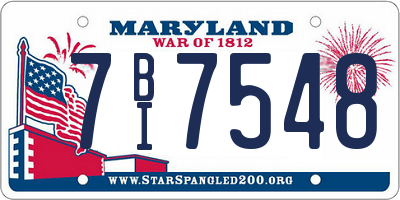 MD license plate 7BI7548