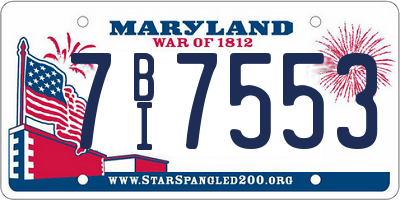 MD license plate 7BI7553