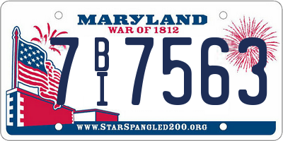 MD license plate 7BI7563