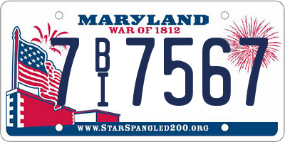 MD license plate 7BI7567